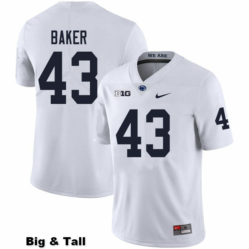 NCAA Nike Men's Penn State Nittany Lions Trevor Baker #43 College Football Authentic Big & Tall White Stitched Jersey OJM7298IL